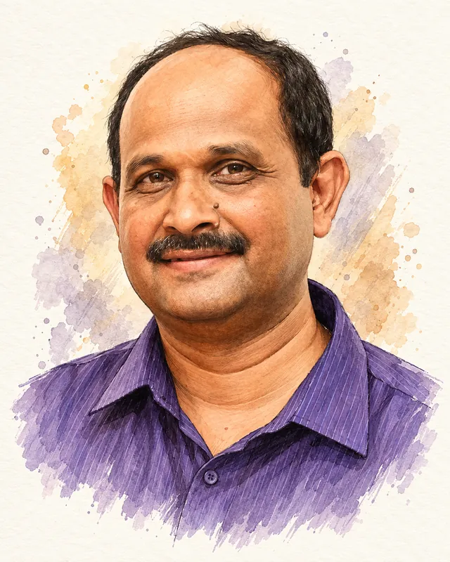 Watercolour portrait of Dr P. M. Anavaratham